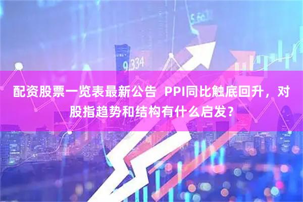配资股票一览表最新公告  PPI同比触底回升，对股指趋势和结构有什么启发？